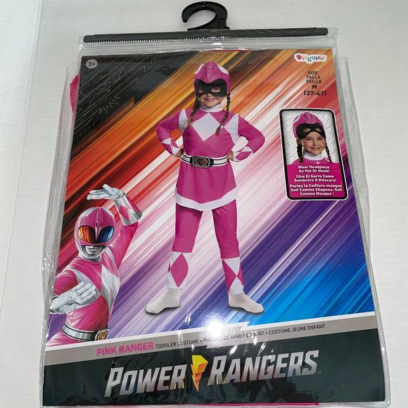 GIRLS PINK POWER RANGER MUSCLE HALLOWEEN COSTUME 3-4T NEW - Picture 1 of 3